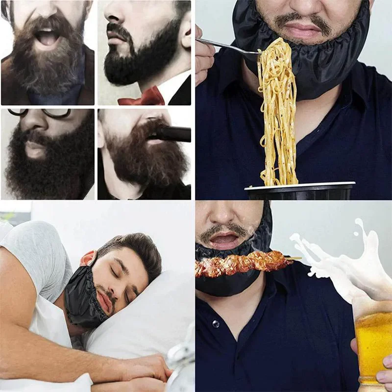 Men Beard Turban Beard Bandanas Beard Cover Facial Bib Caps Adjustable Facial Beards Protection Rag Hair Shaping Apron Men Gifts 3