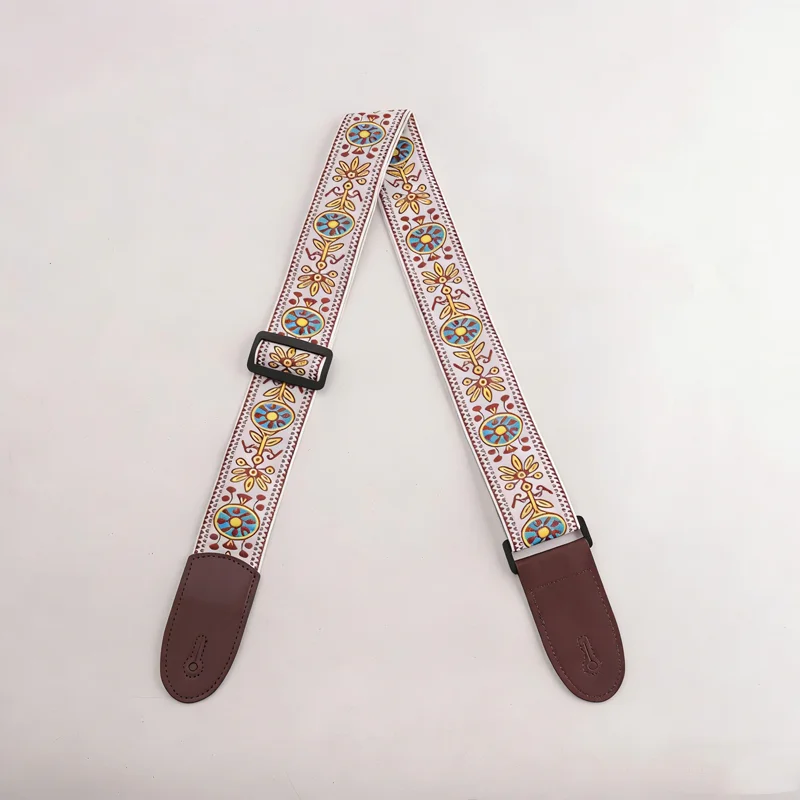 Modischer Gitarrengurt im Retro-Ethno-Stil, verstellbarer Lederriemen für Folk-Gitarre, E-Gitarre, Bass, Ukulele, Gitarrenzubehör – Detail 11