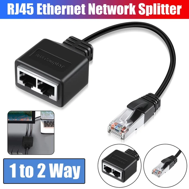 Répartiteur Ethernet Gigabit RJ45 1 mâle vers 2 femelles LAN, câble  d'extension, connecteur de prise - AliExpress