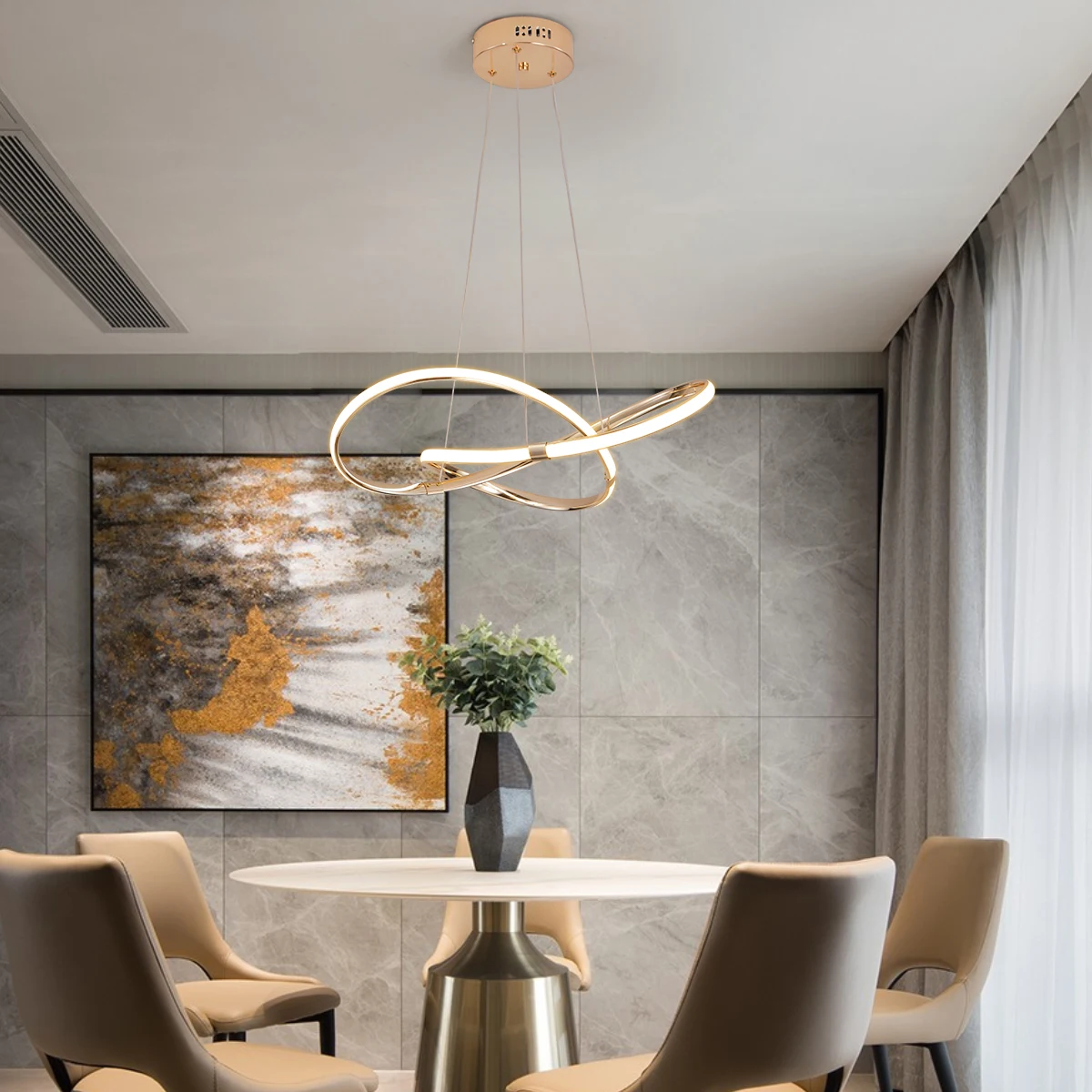 Pendant LED Chandelier Lamp Modern Dia540mm AC110-240V Hanging Chandelier Lights for Dinning Bed room Kitchen Alexa Google Home