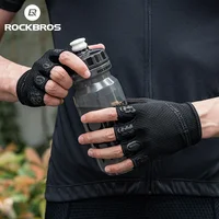 כפפות חצי אצבע ROCKBROS SBR כף יד נושמת אנטי-זעזוע כפפות רכיבה גמישות גבוהה כפפות אופניים ללא אצבעות 5