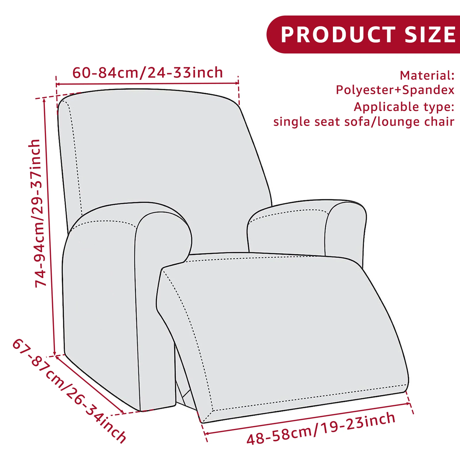 Elastic Recliner Chair Cover Non Slip Lazyboy Covers Full Coverage Anti Scratch Printed Sofa Cover Furniture Protector for Home