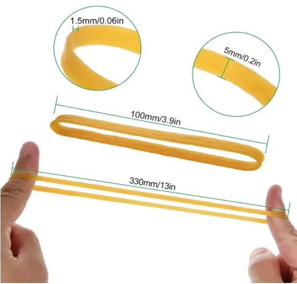 #8 Small Rubber Bands – 1/8 Lb Bag (~650 Bands), Size 7/8" X 1/16", For Office & Home Organization