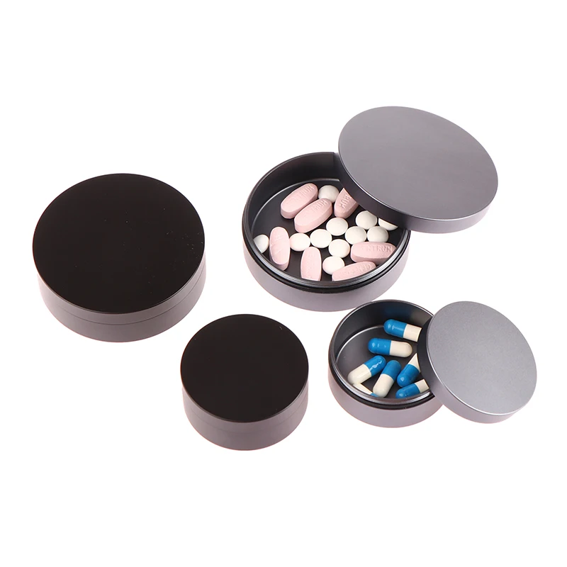 

Mini Waterproof Aluminum Alloy Sealing Bottle Outdoor Survival Pill Box Container Capsule Pill Bottle Tank Case 2 Sizes