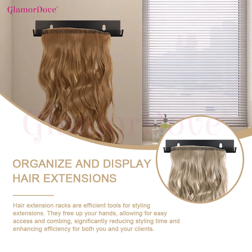 글래머도브 헤어 익스텐션 홀더 ? 스테인리스 스틸 헤어 스탠드 (세척, 스타일링, 건조용) 웨프트, 클립인 및 테이프인 익스텐션용