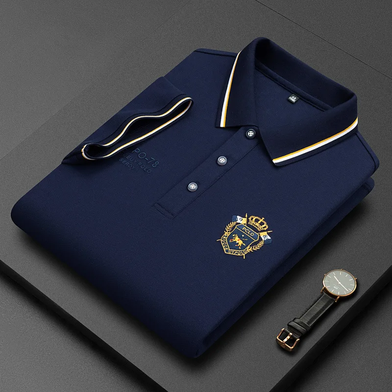 Men's Pure Cotton Polo Shirt Summer Business Casual Breathable polo shirt