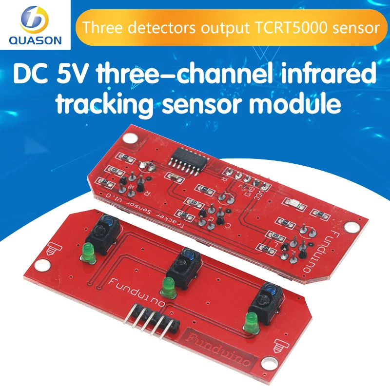 Modulo Sensore Tracker Linea Infrarossi Dc 5V 3 Canali Uscita Rilevatore Trio Sensore Tcrt5000