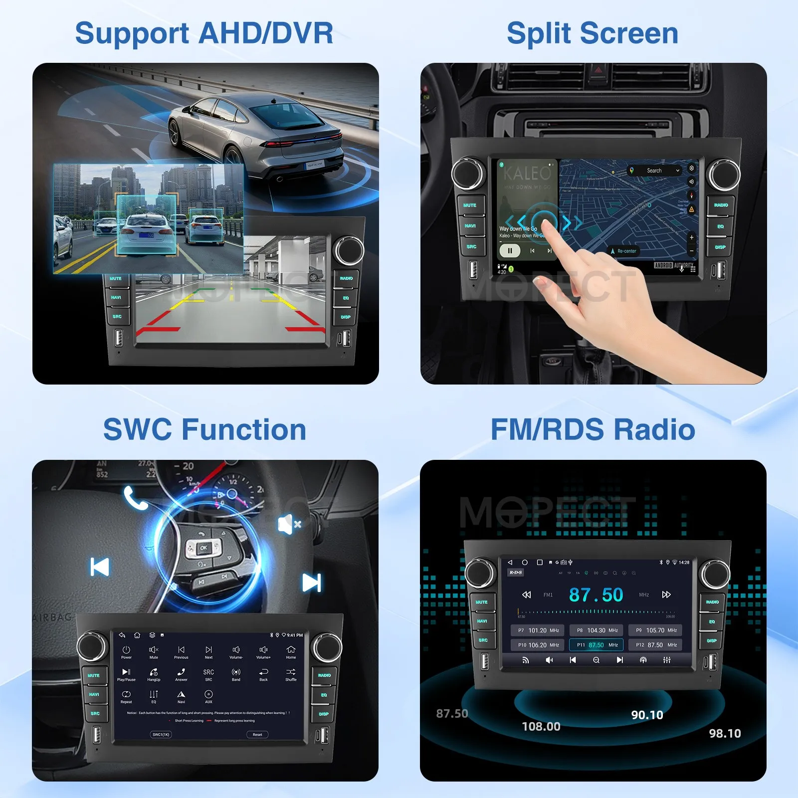 Radio estéreo para coche MOPECT de 7 pulgadas, 4+64G, para Opel Astra, Antara, Vectra, Corsa, con Android 15, Carplay, USB, GPS, navegador, pantalla táctil, WiFi, DAB y cámara. 5