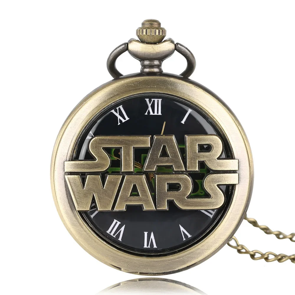 Star Wars Watch Fashion Hollow Intagliato Black Quartz Pocket Watch Collana Classic Movie Theme Wild Cool Style Orologio Con Ciondolo