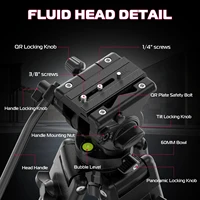 Ulanzi MT-81 Heavy Duty Video Tripod 1/4" 3/8" Screws 8KG Load for DSLR/Mirrorless/Cine Camera Camcorder with Fluid Head Tripod - Image 3