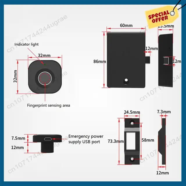 -A15I Smart Home Biometric Fingerprint Lock  Drawer Electronic Lock Privacy Keyless Security Protection For Office/Home 5