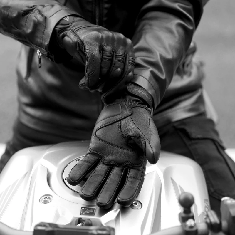 Guantes de Moto Invierno para Hombre y Mujer,Guantes Moto Impermeables a  Prueba Viento Cálidos Guantes Motociclista con puño Largo y Protección dura  en los Nudillos Guantes Pantalla Táctil Gris L : 