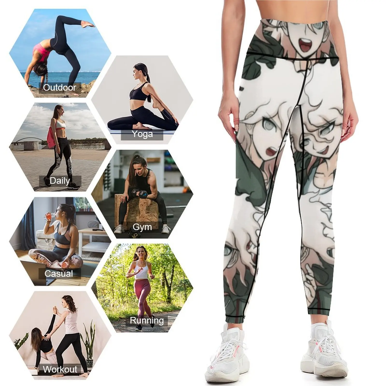 Nagito Komaeda Leggings Fitness's gym clothes Sports female Leginsy push up sport legging Womens Leggings