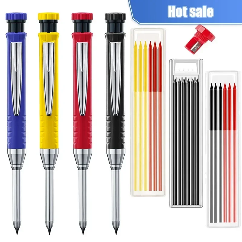 Solid Carpenter Pencil 2.8mm Mechanical Pencil with Built-in Sharpener Carpentry Long Head Carpenter Stationery Supply carpenter pencil mechanical pencils mechanical pencil set