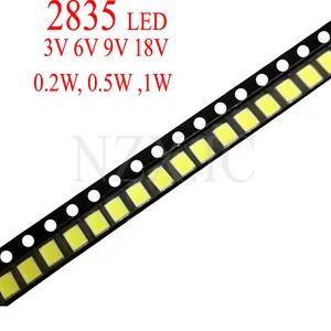 100pcs High Brightness SMD LED 2835 1W 0.5W 0.2W White 3V 6V 9V 18V 36V 150MA/100MA/30MA/60MA/80MA 6000-6500K