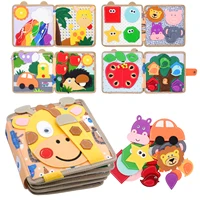 Montessori Toys Busy Book for Kids Color Shape Animal Cognition Early Education Toys Giraffe Quiet Book Fine Motor Toys 1