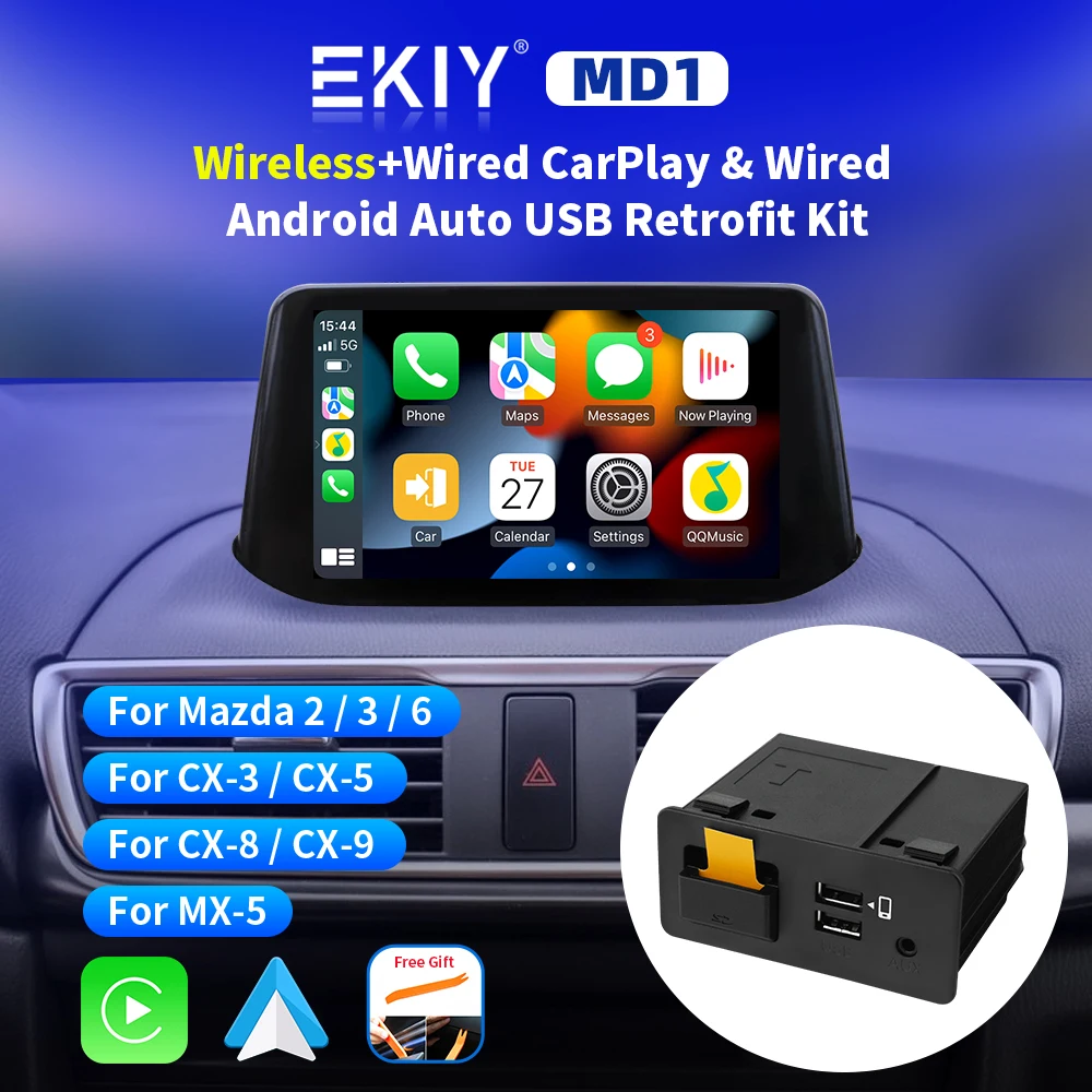 EKIY Apple CarPlay Android Auto USB Adapter HUB OEM for Mazda 3 6 2