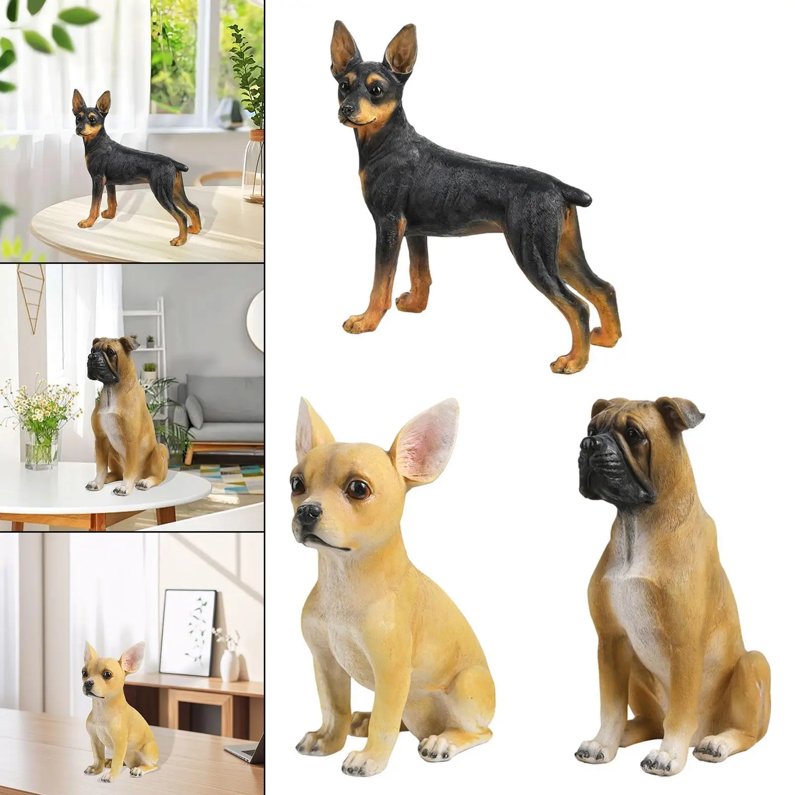 Dog Statue Party Favors Desktop Art Figurine for Desktop Bookshelf Indoor