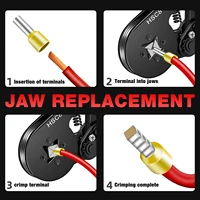 HSC8 6-4A Crimping Tool 0.25-10mm for Ferrule Tubular Terminals ² 23-7AWG Ferrule Crimping Clamp Set Wire Head Electrician Tools 6