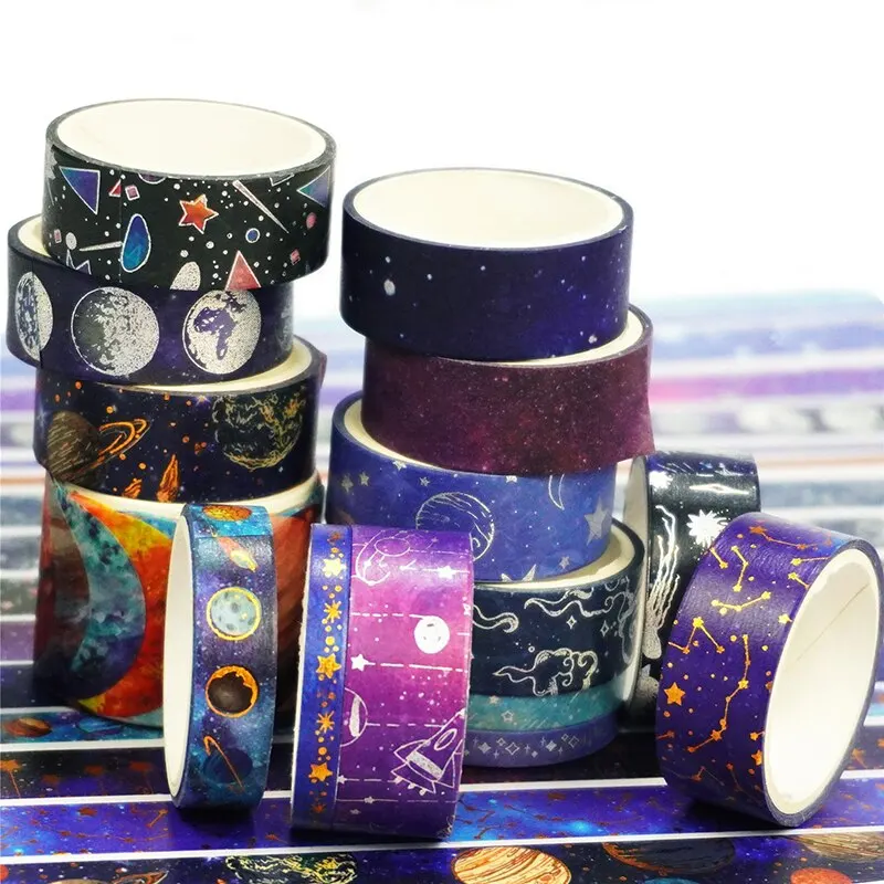 Washi tape Starry Sky Themed Washi Tape Set with 19 Rolls for Decorative Journaling and DIY Crafts
