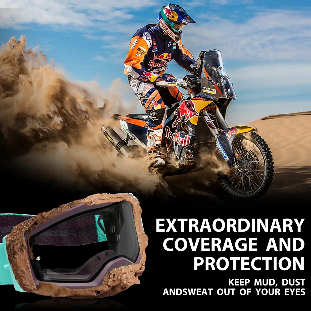 Vozapow Occhiali Da Moto Da Uomo Off Road Motocross Occhiali Da Sole Enduro Anti Impatto Moto Ciclismo Dirt Bike Mtb Riding Over Glasses