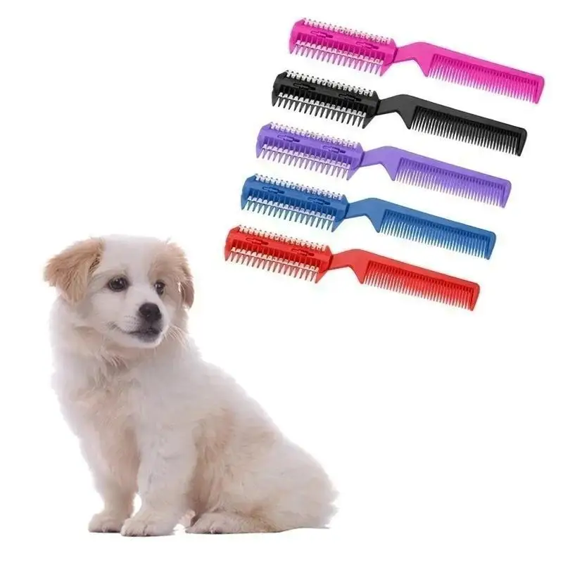 1 Pcs 2-in-1 Hair Clipper Hair Thinning Hair Clipper Creative Pet Cat Dog Long Hair Tool Hairs Clipper Random Color Pet Supplies