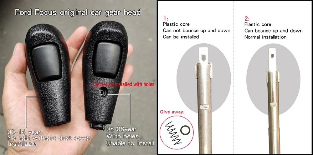 Gear Shift Knob head Shifter Lever For Ford Mondeo Mk4 Focus 2 3 S Max Fiesta ev