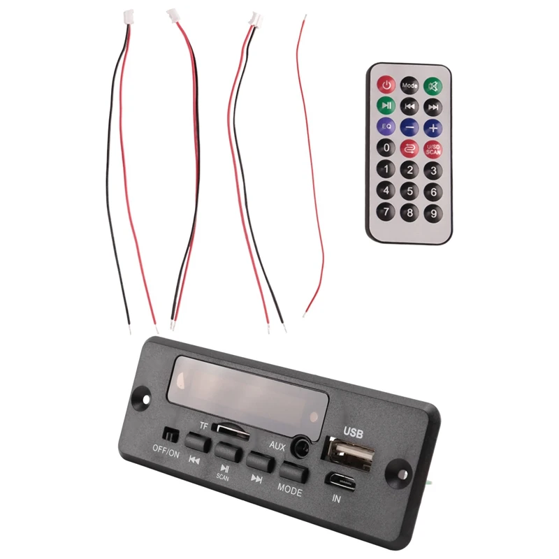 

2X25W 50W Amplifier MP3 Player Decoder Board 5V-12V Bluetooth 5.0 Car FM Radio Module Support TF USB AUX Player Decoder