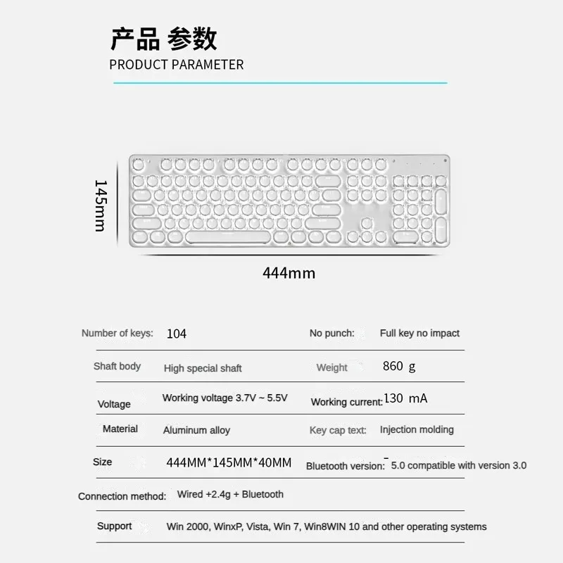 メカニカルキーボードEWEADN-TK950ワイヤレス,Bluetooth,3モード,rgb 