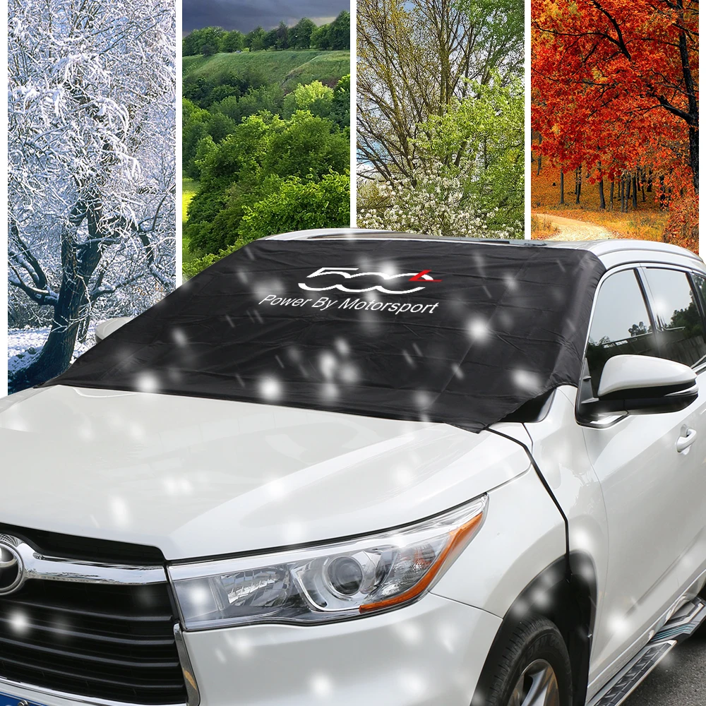 Car windshield protector snow ice dust block sun shade for Fiat 500 500C 2012 500X 500L Abarth waterproof cover auto accessory