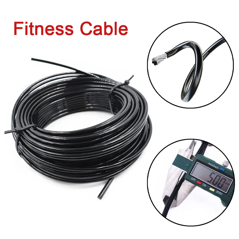 Thick 5mm/6mm Gym Cable Steel Wire Rope Fitness Equipment Accessories For Home Gym Pulley