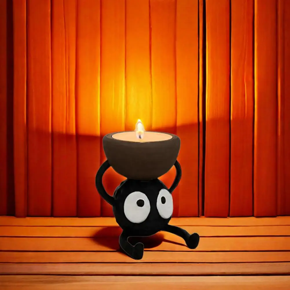 Candle Holder Desktop Festive Candle Decor 3d Printed Cartoon Briquette Elf Ghost Tealight Stand Centerpiece candle holders