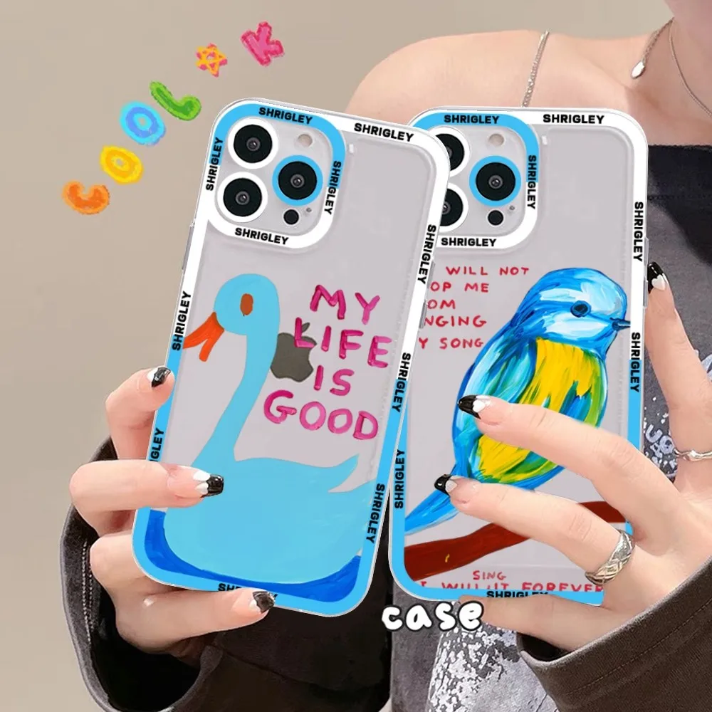 Custodia Per Telefono David Shrigley Visual Arts Per Samsung S 20 S 21 S 22 S 23 Lite Plus Ultra Mobile Cover