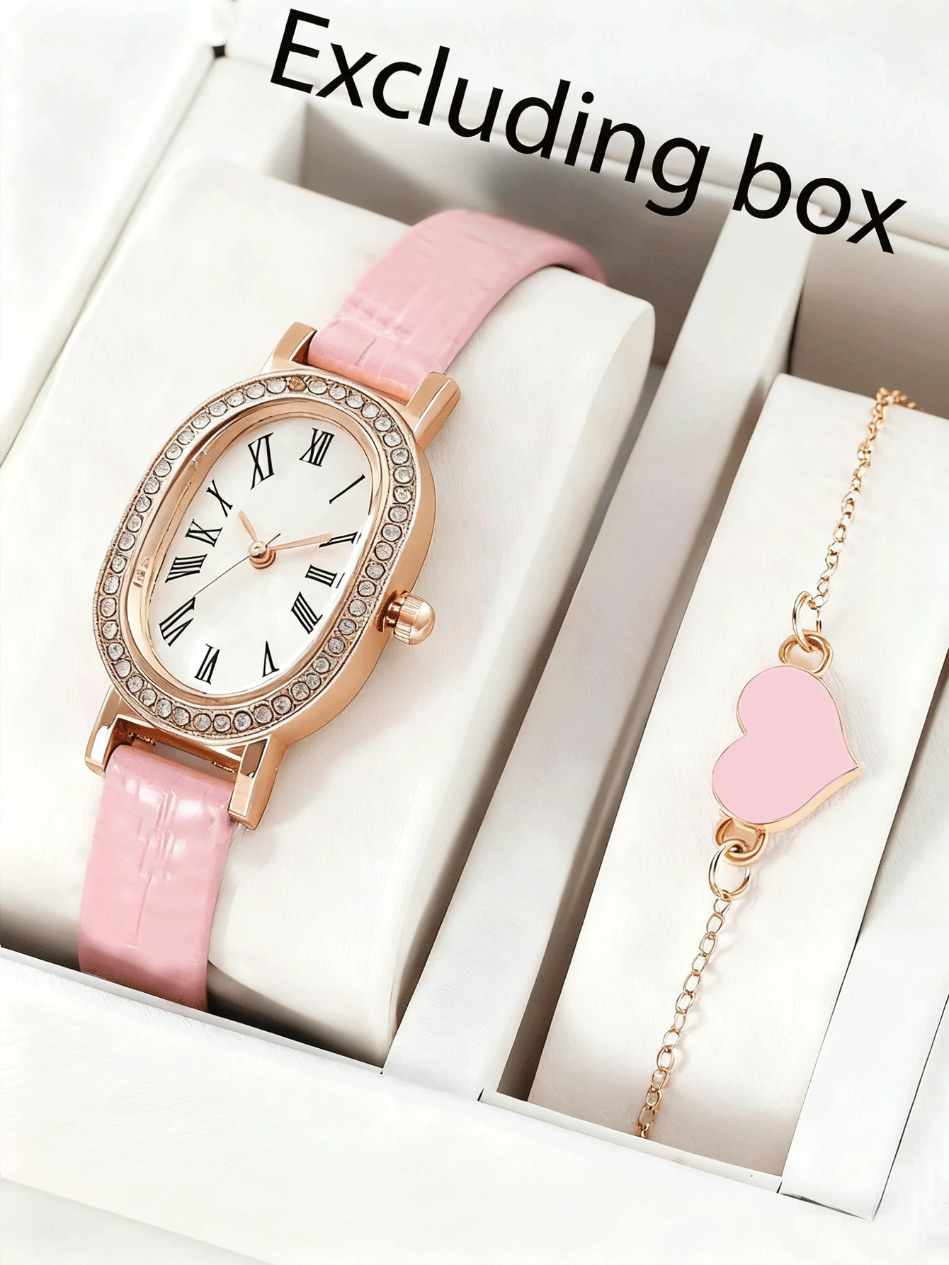 Exquisite watch oval dial belt simple women's fashion exquisite women's watch set