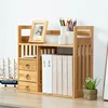 Bamboo Desktop Bookshelf with 3 Drawers, Desktop Storage Cabinet, Office Storage Organizer Student Desktop Multi-Layer Shelf 1