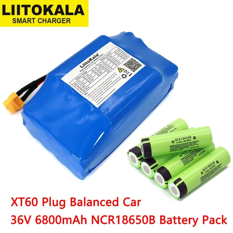 

Liitokala 36V 6.8Ah 6800mah high drain 2 wheel electric scooter self balancing lithium battery pack for Self-balancing Fits