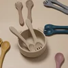 2 Pcs/Set Soft Silicone Baby Training Spoon Fork Set BPA Free Kids Safety Non-Slip Tableware Infant Toddler Feeding Accessories 3