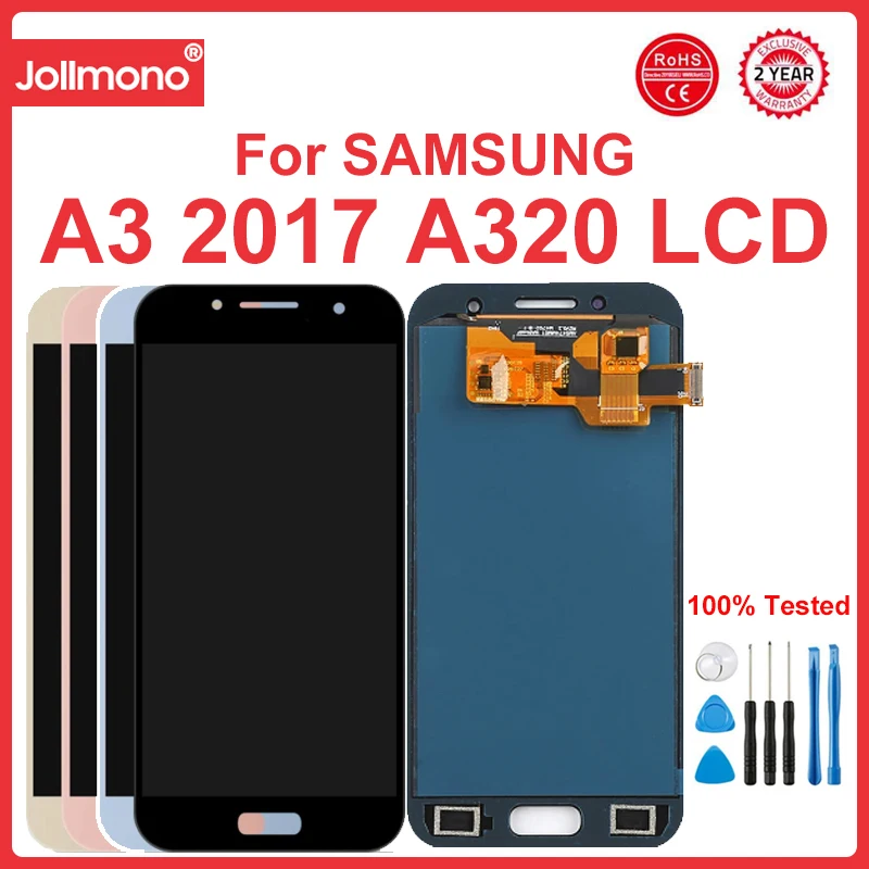 A320 Display Screen, for Samsung Galaxy A3 2017 A320 A320F A320Y A320M Lcd Display Touch Screen Digitizer Assembly Replacement