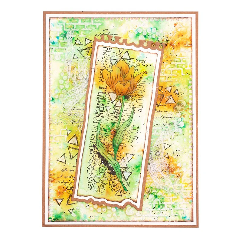 Cherry Hydrangea Tulip Violet Iris Flowers Butterfly Dragonfly Stamp for Scrapbooking Cards