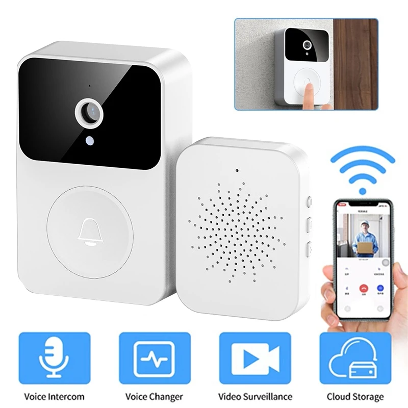 

Беспроводной дверной звонок Wi-Fi наружная камера HD дверной звонок для безопасности ночное видение видеодомофон с голосовым изменением для домашнего монитора дверной телефон