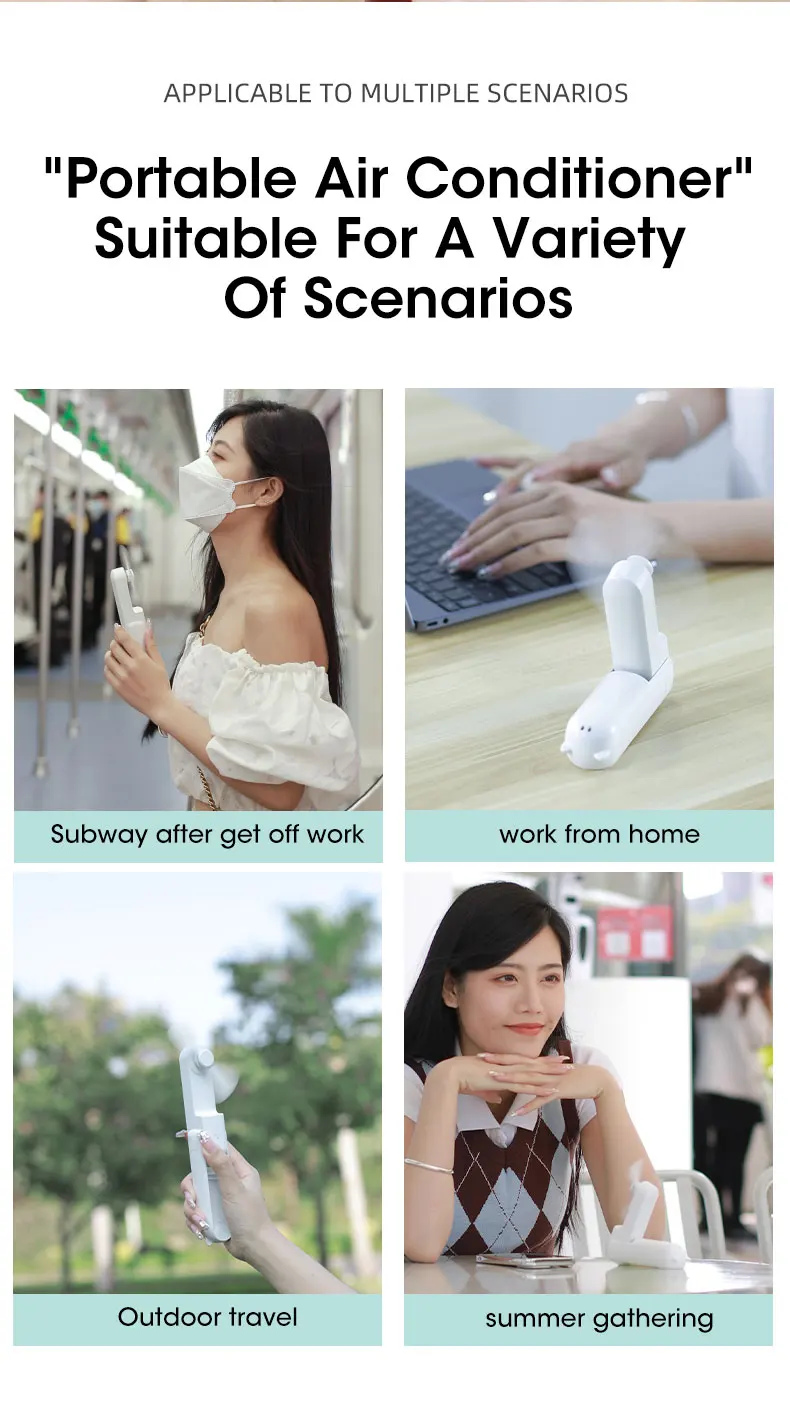Portable Fan Super Mini Handheld Fan USB Rechargeable Fan Foldable Hand Held Small Pocket Fan with 2000mAh Power Bank 3 Gears 9 S94197d7dc4e94c4aad532adcd8c1bc7by