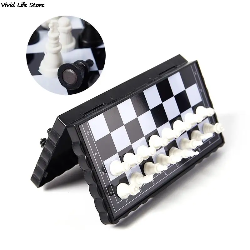 32pcs-Mini-Chess-Set-Folding-Plastic-Chessboard-Lightweight-Board-Game ...