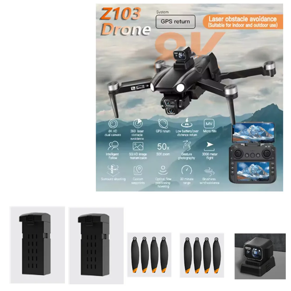 Z103 Z103 RC ドローンバッテリーアクセサリー 7.4v 3400mAh / プロペラブレード / Z103 ドローンスペアパーツ用 ...