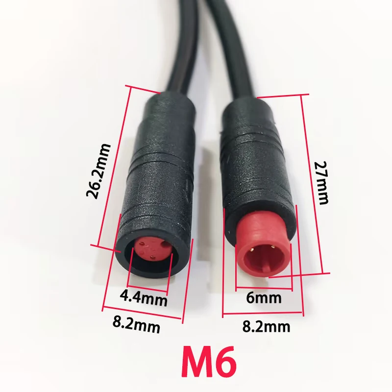 1PC M6 M8 2/3/4/5/6Pin 남성-여성 방수 항공 커넥터 케이블 전기 스쿠터 브레이크 신호 센서 연장 코드 1M