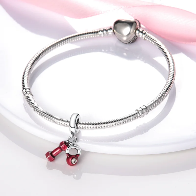 Rote Serie Anhänger-Charms Perlen Plata Charms aus 925er Silber passend für Original Marken Damen Armband Anhänger Halskette Schmuck – Detail 28
