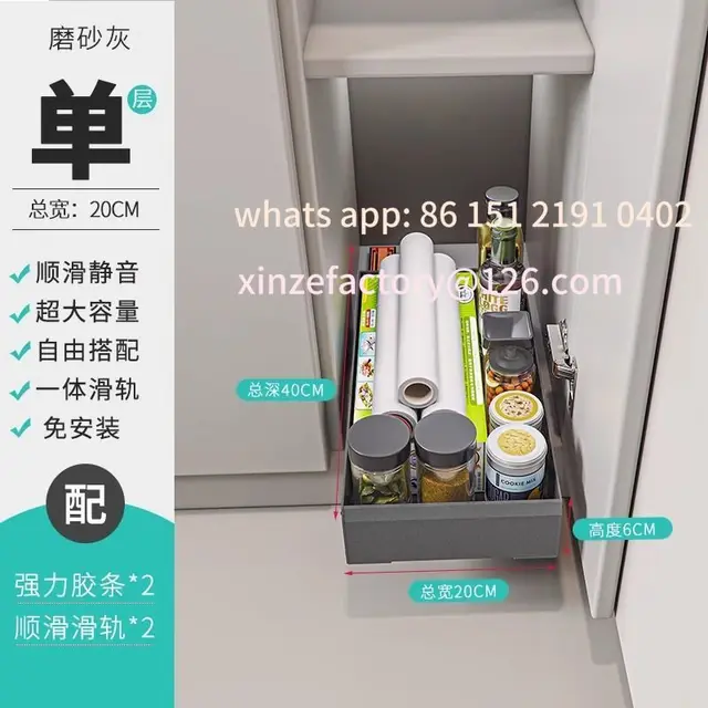 ตะกร้าจัดระเบียบในตู้ครัวแบบปรับแต่งได้ ชั้นวางมุมแบบตาข่ายแน่น สีฟ้า สำหรับเก็บเครื่องปรุงในตู้แบบลึกพิเศษ 6