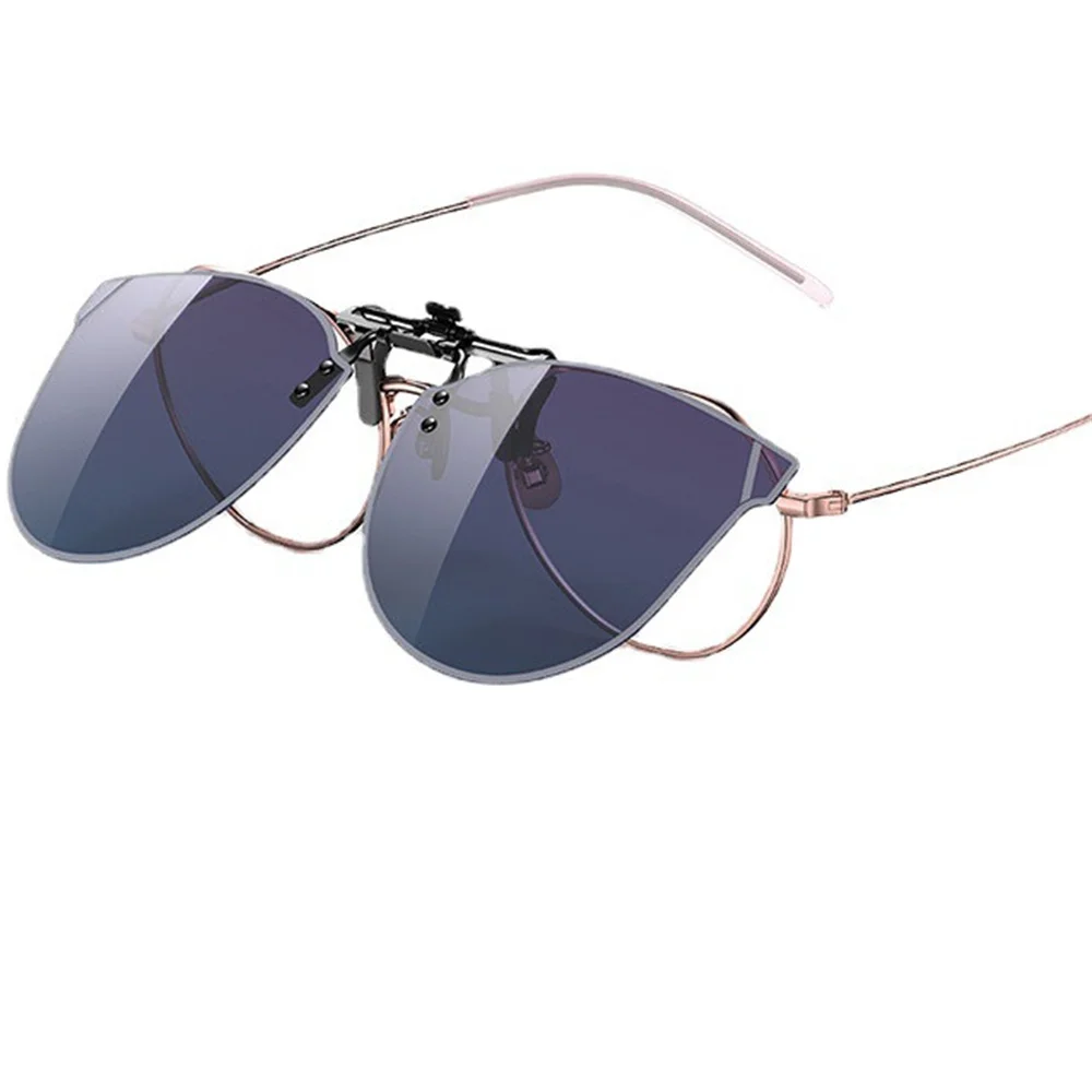 UV Protection Clip on Glasses Women Men Polarized Sunshade Sunglasses Flip Up Retro Gradient Lense Driving Eyewear Goggles