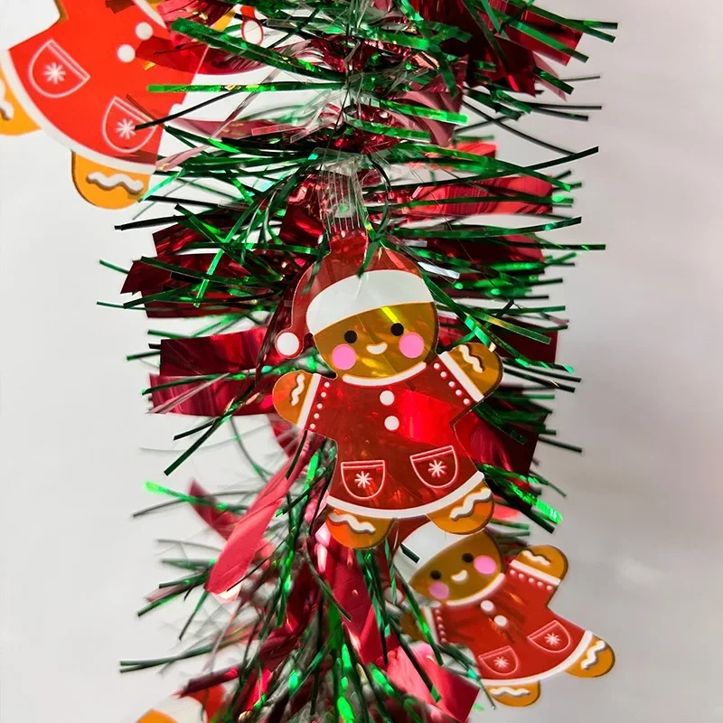 2M Christmas Garland Party Decor DIY Christmas Tree Ornaments Green Cane Ribbons Wreath Hanging Pendent Xmas Party Supplies