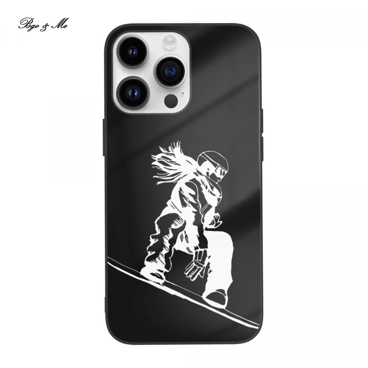 

IPhone 14 Cases Show Your Playful Side with a Black TPU Phone Case SNOWBOARDING Snowboard Winter Design Suitable for Everyone