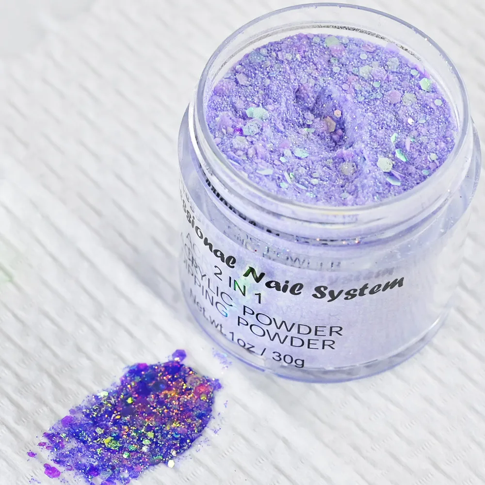 Nail Art Acrylic Dipping Powder Mixed Mermaid Hexagon Chunky Glitter Sequins For Nail Extended Builder Nail Polish Manicure 5